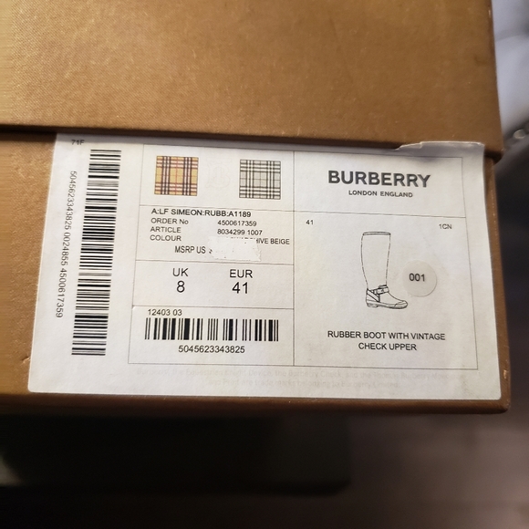 Womens Burberry Strap Detail Rain Boot - Picture 3 of 5